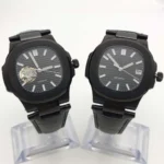 Men's Black Automatic Watch with Leather Strap（2 Options） - Image 2