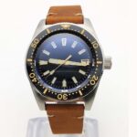Men's Vintage Diver – Deep Blue Dial Automatic Watch with Leather Strap
