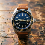 Men's Vintage Diver – Deep Blue Dial Automatic Watch with Leather Strap - Image 12