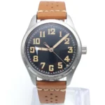 Men's Vintage-Inspired Pilot Watch with Brown Leather Strap