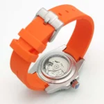 Men's Watch - Black Dial, Orange Bezel & Rubber Strap - Image 11