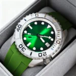 Men's Green Sunburst Dial Watch - Image 4