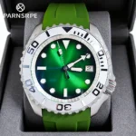 Men's Green Sunburst Dial Watch - Image 8