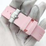 Diver-Style Watch - White Dial, Pink Bezel & Rubber Strap - Image 10