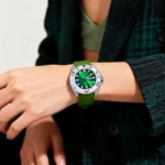Men's Green Sunburst Dial Watch - Image 3