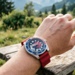 Diver's Style Art Watch – Ocean Wave & Sun Dial - Image 8