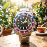 Radiant Blue & Pink Sapphire Bezel Automatic Watch - Image 14