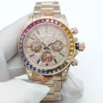 Rainbow Gemstone Chronograph Watch - Image 9