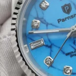 Men's Automatic Watch - Blue Marbled Dial with Diamond Hour Markers - Image 7