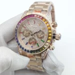 Rainbow Gemstone Chronograph Watch - Image 5