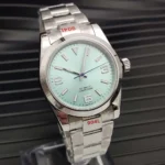 Men's Automatic Diver Watch with Mint Green Dial - Image 13