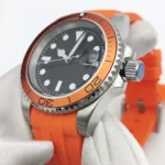 Men's Watch - Black Dial, Orange Bezel & Rubber Strap - Image 5