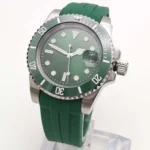 Men's Green Dial Diver-Style Automatic Watch with Rubber Strap(Three Colors Available) - Image 4