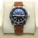 Men's Vintage Diver – Deep Blue Dial Automatic Watch with Leather Strap - Image 10