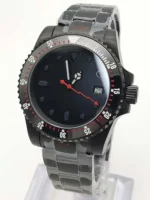 Men's Diver Watch with Rotating Bezel - Black Dial & Stainless Steel Strap - Image 3