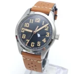 Men's Vintage-Inspired Pilot Watch with Brown Leather Strap - Image 3