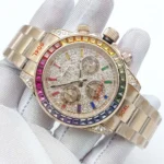 Rainbow Gemstone Chronograph Watch - Image 10