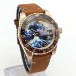 Artistic Diver Watch - "Great Wave" Dial with Bronze Case - Image 4