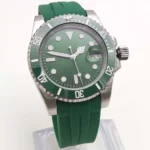 Men's Green Dial Diver-Style Automatic Watch with Rubber Strap(Three Colors Available) - Image 3