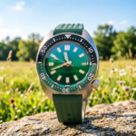 Green Sunburst Dial Vintage Automatic Watch - Image 20