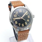 Men's Vintage-Inspired Pilot Watch with Brown Leather Strap - Image 4