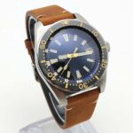 Men's Vintage Diver – Deep Blue Dial Automatic Watch with Leather Strap - Image 3