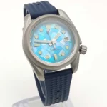 Men's Blue Mosaic Dial Automatic Watch - Image 4