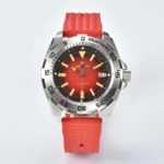 Diver's Automatic Watch with Orange Rubber Strap