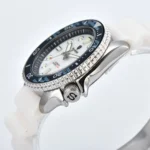 Men's Automatic Watch - White Dial and Blue Camo Bezel - Image 4