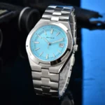 Vintage-Inspired Turquoise Steel Watch - Image 7