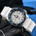 Men's Automatic Watch - White Dial and Blue Camo Bezel - Image 9