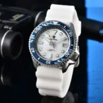 Men's Automatic Watch - White Dial and Blue Camo Bezel - Image 8