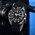 Men's Automatic Diver Watch - Black Dia and Rubber Strap - Image 9