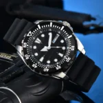 Men's Automatic Diver Watch - Black Dia and Rubber Strap - Image 10