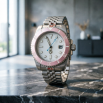 Chic Automatic Dive Watch with Pink Bezel - Image 14