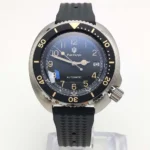 Men's Automatic Watch - Black Dial with Luminous Markers & Rubber Strap