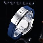 Men's Diver Automatic Watch – Blue Dial & Blue Rubber Strap - Image 6