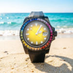Black Gold Automatic Watch – Rainbow Bezel & Gradient Dial - Image 12