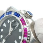 Radiant Blue & Pink Sapphire Bezel Automatic Watch - Image 6