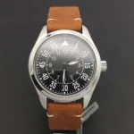 Men's Mechanical Pilot Watch with Black Dial