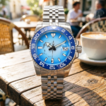 Ocean Blue GMT: Stainless Steel Automatic Watch - Image 8