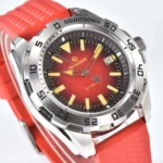 Diver's Automatic Watch with Orange Rubber Strap - Image 3