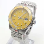 Men's Automatic Dive Watch with Yellow Dial & Unidirectional Bezel - Image 3
