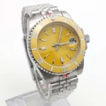 Men's Automatic Dive Watch with Yellow Dial & Unidirectional Bezel - Image 4