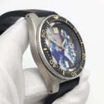 Men's Automatic Dive Watch with Wave Art Dial - Image 7