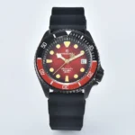 Vintage-Inspired Automatic Dive Watch - Red Gradient Dial & Black Case