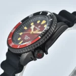 Vintage-Inspired Automatic Dive Watch - Red Gradient Dial & Black Case - Image 3