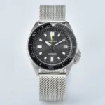 Men's Automatic Dive Watch with Black Dial & Mesh Strap
