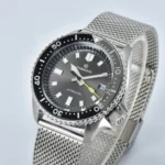 Men's Automatic Dive Watch with Black Dial & Mesh Strap - Image 2