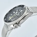 Men's Automatic Dive Watch with Black Dial & Mesh Strap - Image 3